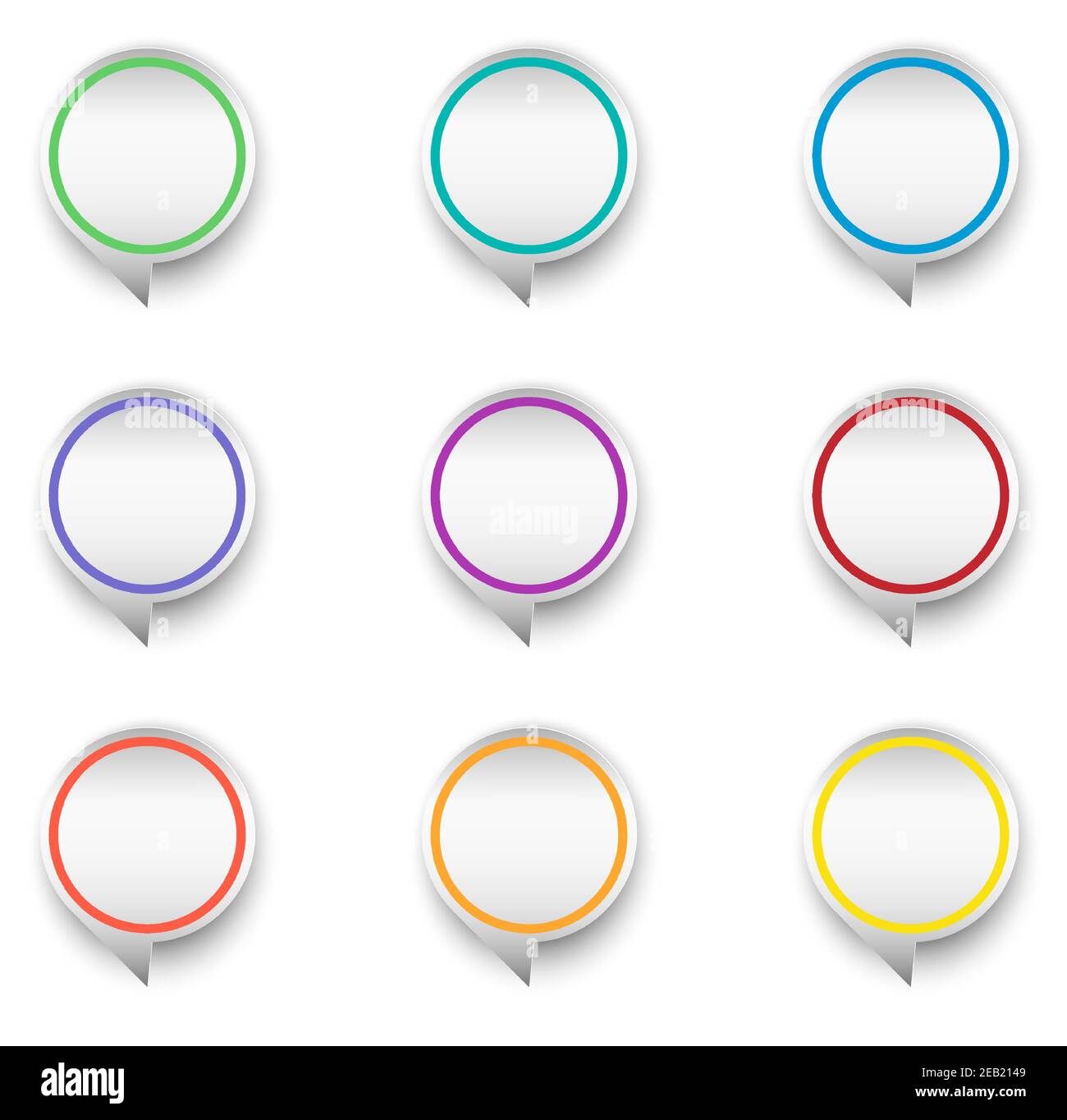 set of bright map pointers vector pin label illustration Stock Vector