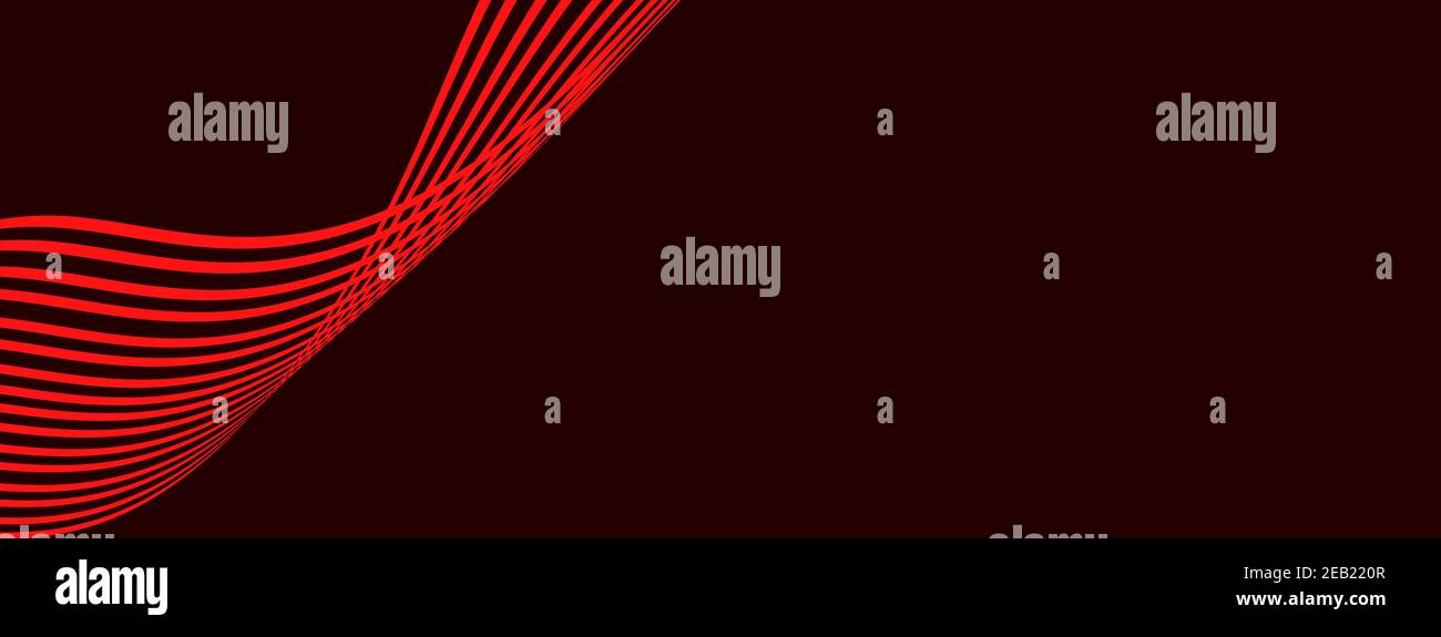 Abstract red wave element for design. Curved wavy line background Stock ...