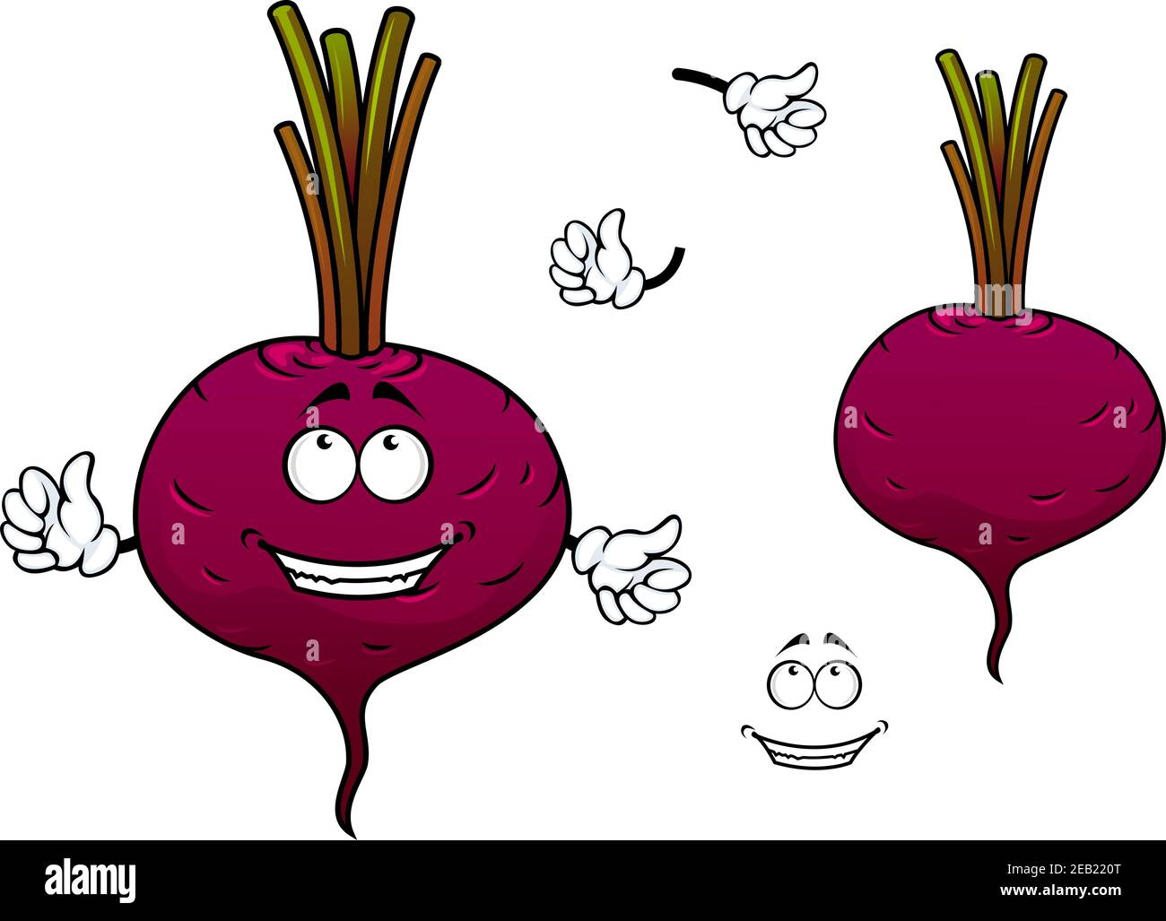 Happy cartoon beetroot vegetable character with hands and funny smiling  face isolated on white Stock Vector Image & Art - Alamy