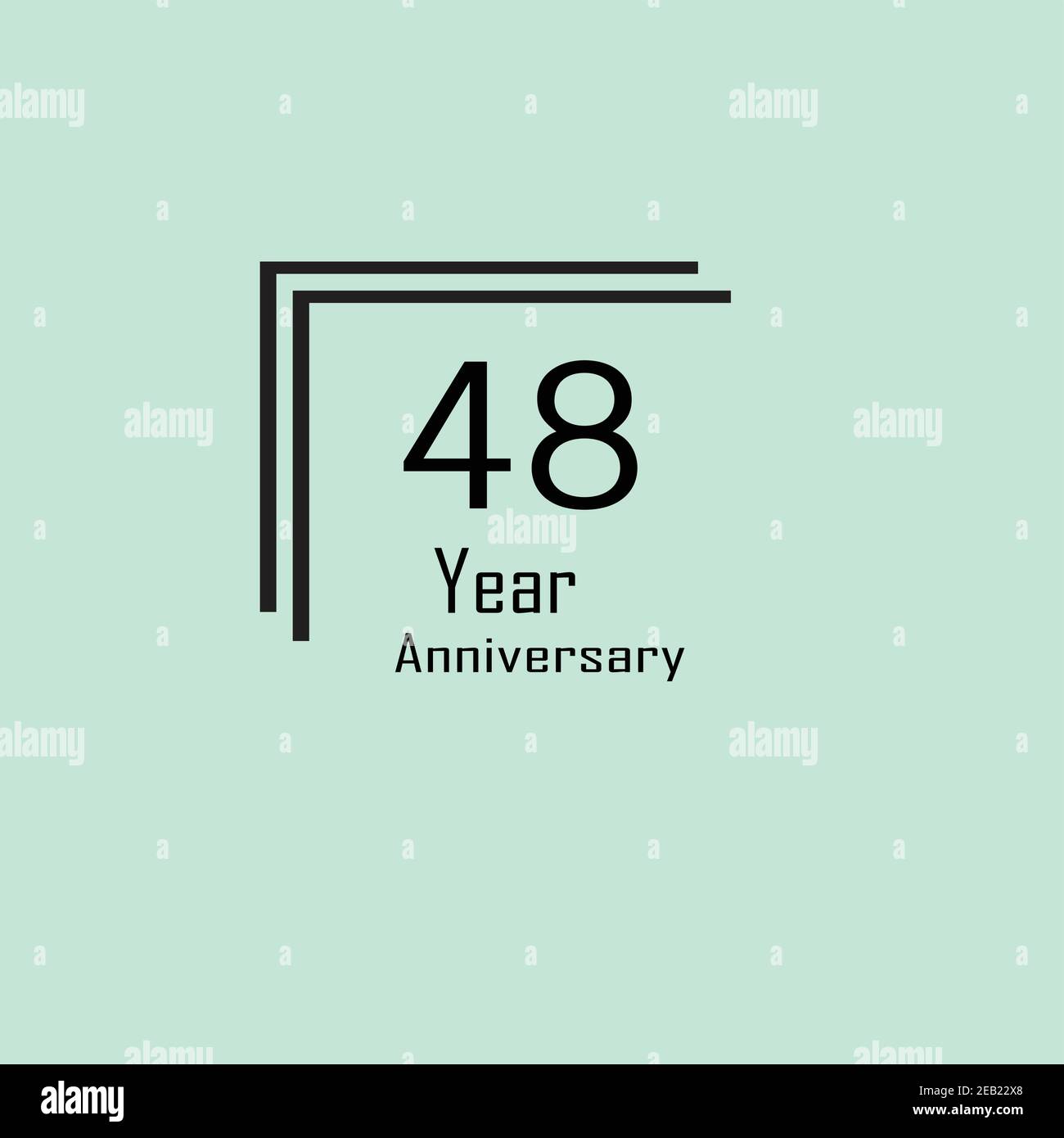 48 Anniversary celebration. Vector festive illustration. Stock Vector