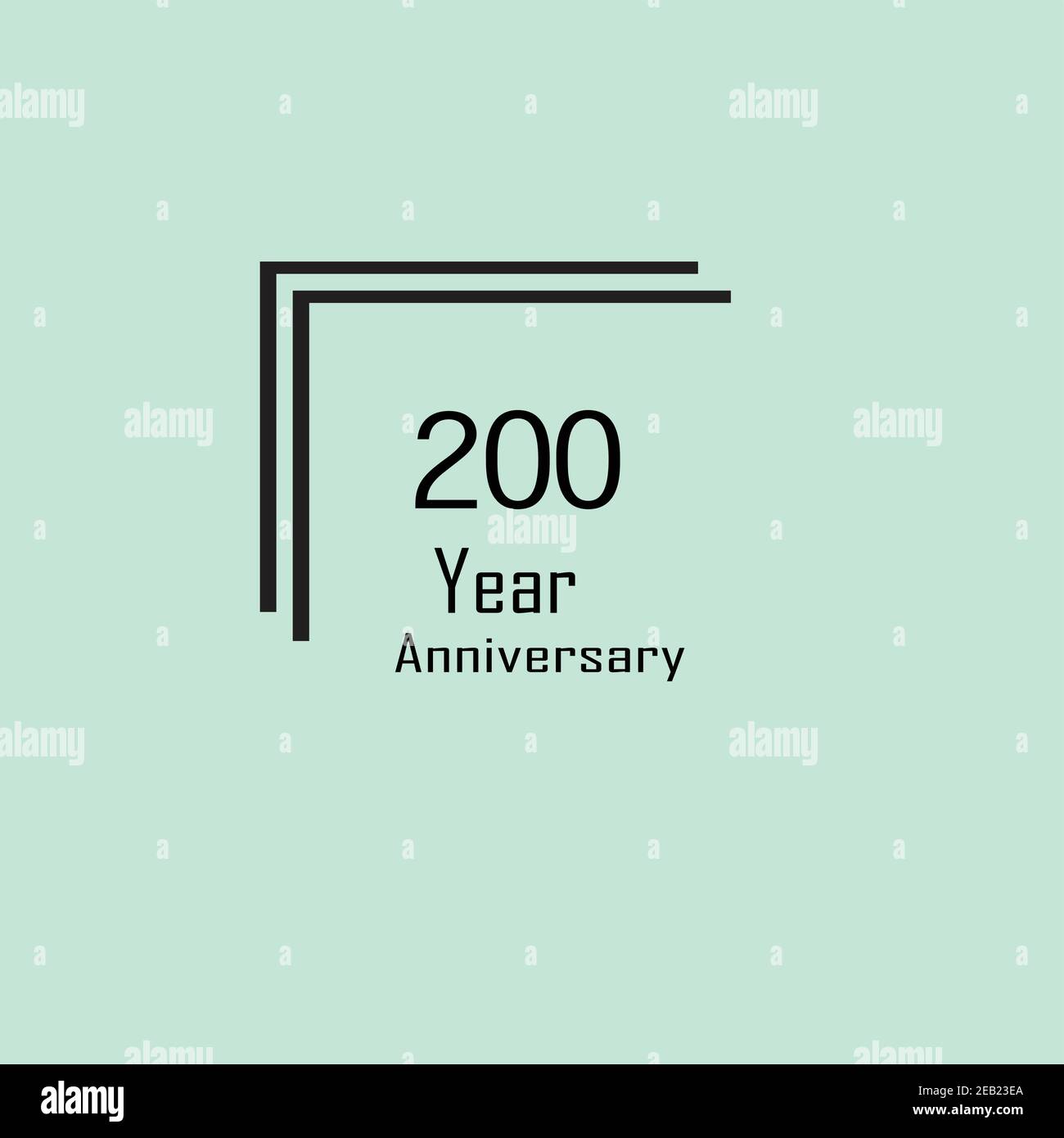 200 Anniversary celebration. Vector festive illustration. Stock Vector