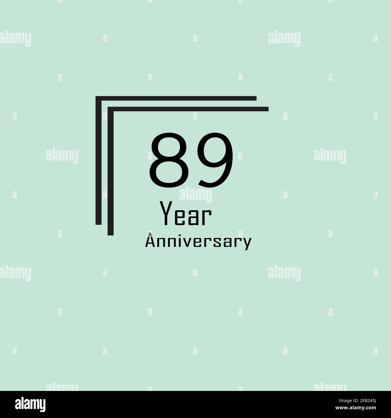 89 Anniversary celebration. Vector festive illustration Stock Vector ...