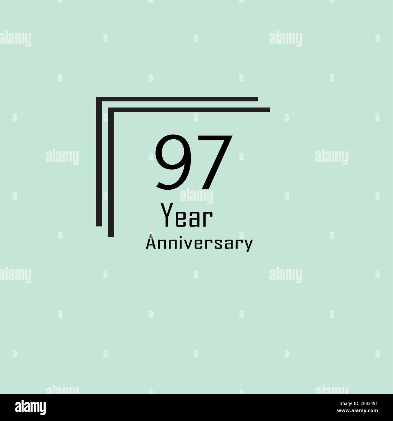 97 Anniversary celebration. Vector festive illustration. Stock Vector