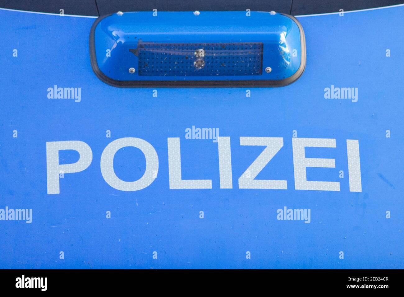german police car text translation: police Stock Photo
