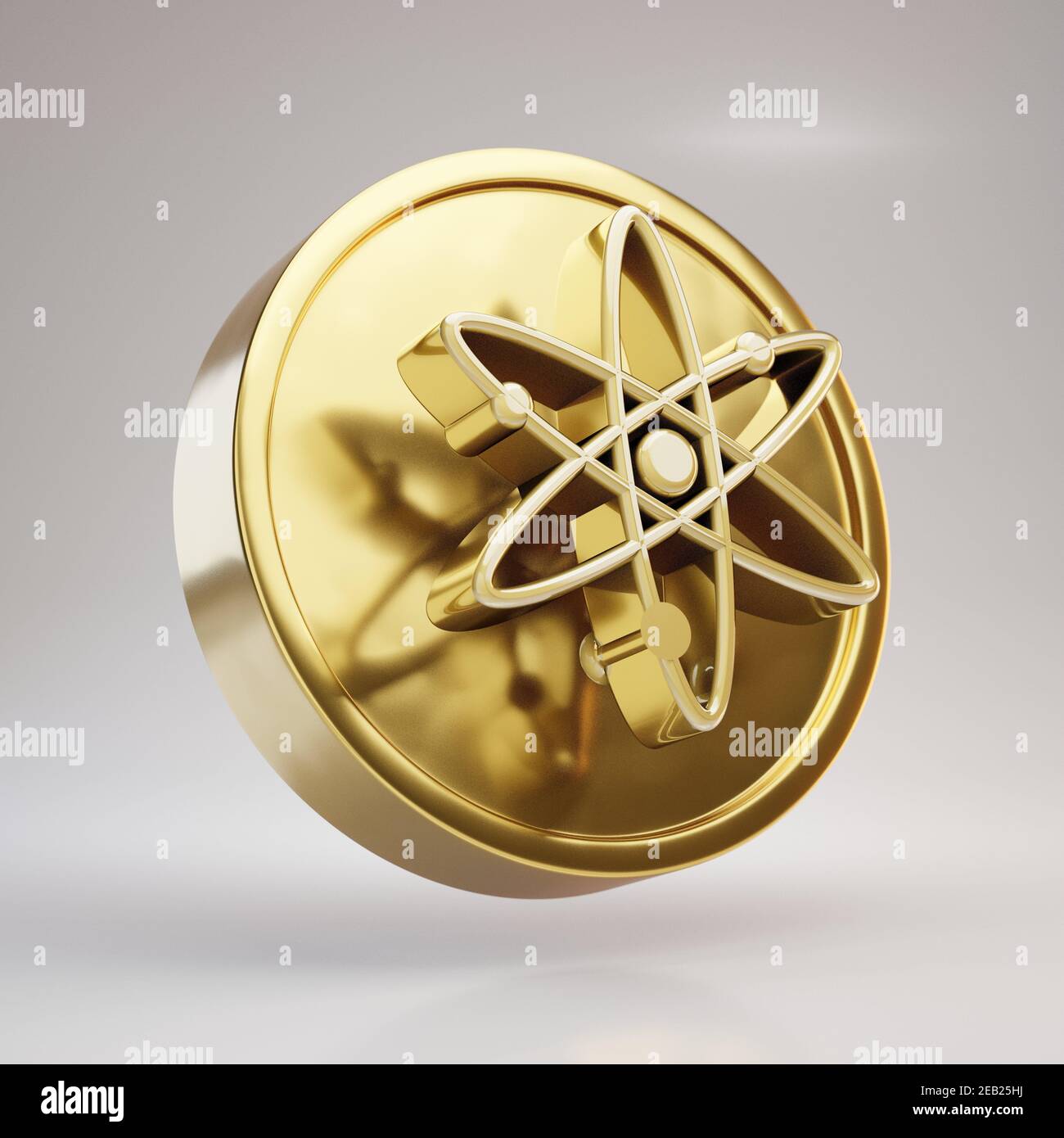 Cosmos cryptocurrency coin. Gold 3d rendered coin isolated on white  background Stock Photo - Alamy