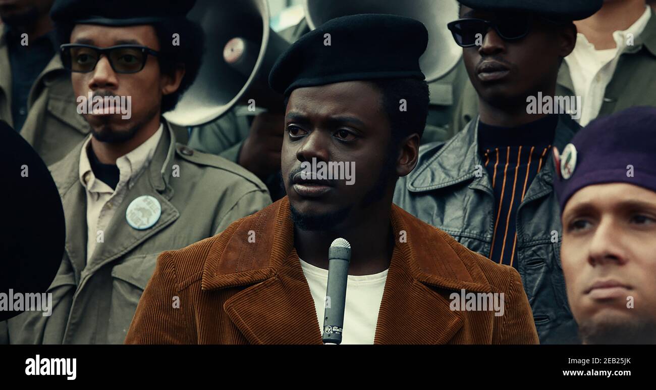 Judas and the Black Messiah (2021) directed by Shaka King and starring Daniel Kaluuya as Fred Hampton, Chairman of the Illinois Black Panther Party. Stock Photo