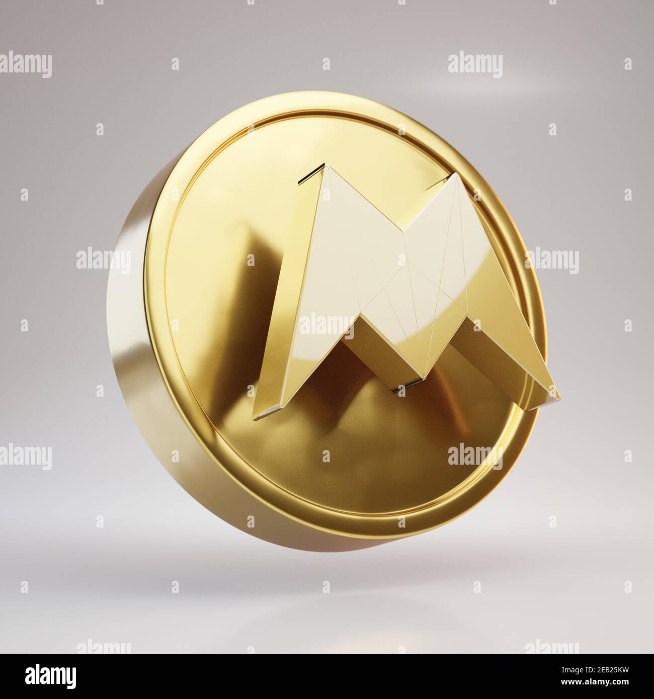 Morpheus cryptocurrency coin. Gold 3d rendered coin isolated on white  background Stock Photo - Alamy