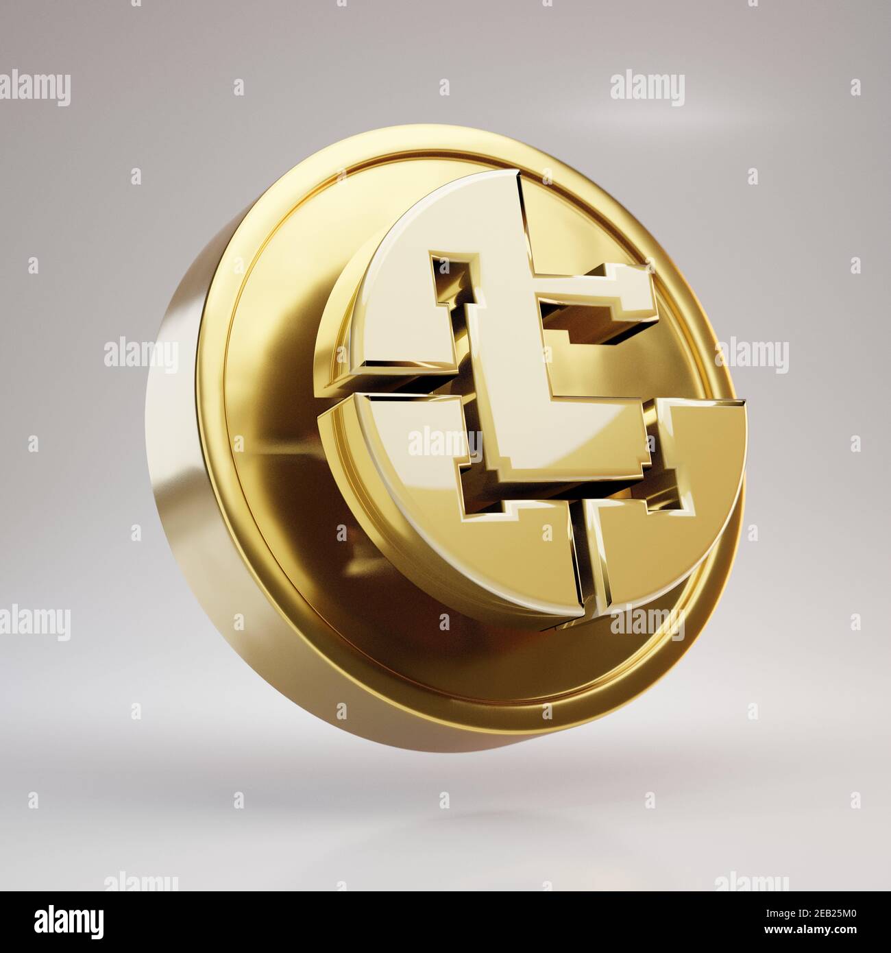 Parsiq cryptocurrency coin. Gold 3d rendered coin isolated on white  background Stock Photo - Alamy