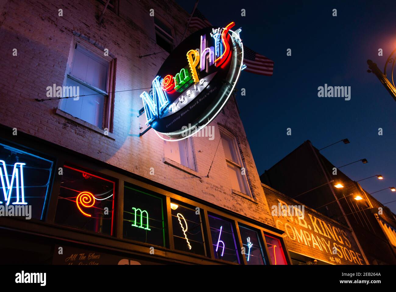 Memphis Music store on Beale Street in Memphis, Tennessee Stock Photo