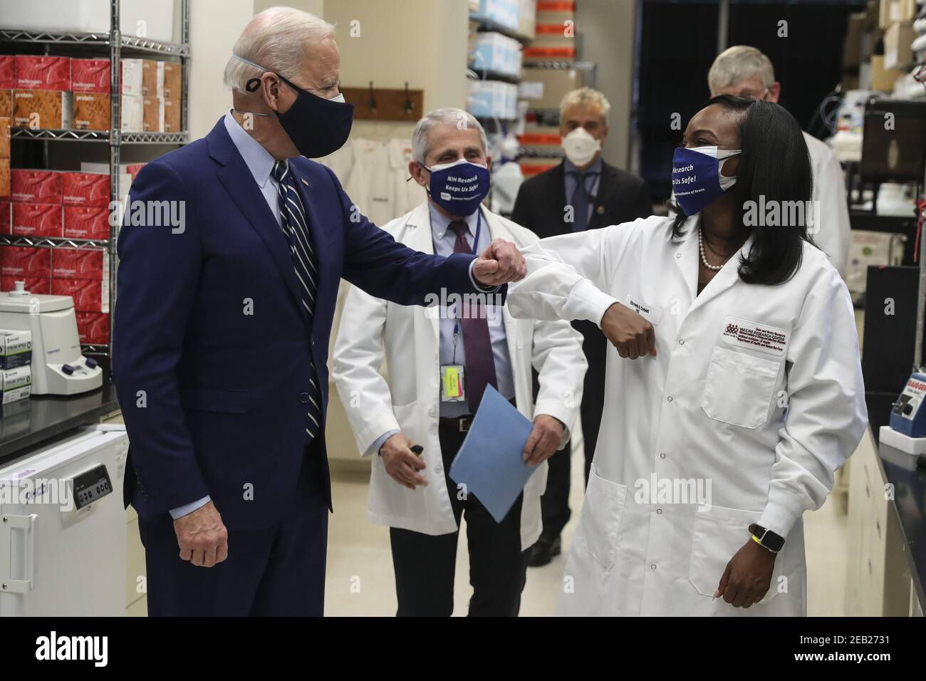 Bethesda, United States. 11th Feb, 2021. President Joe Biden greets ...