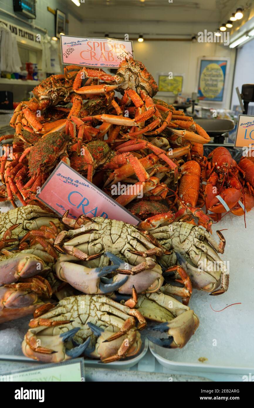 Spider Crabs,Edible Crabs on sale in the Beresford Street Fish Market