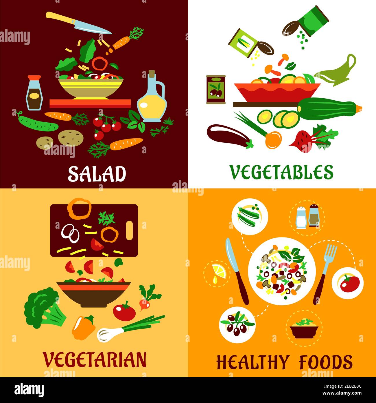 Healthy vegetarian food design with cooking process, fresh and ...