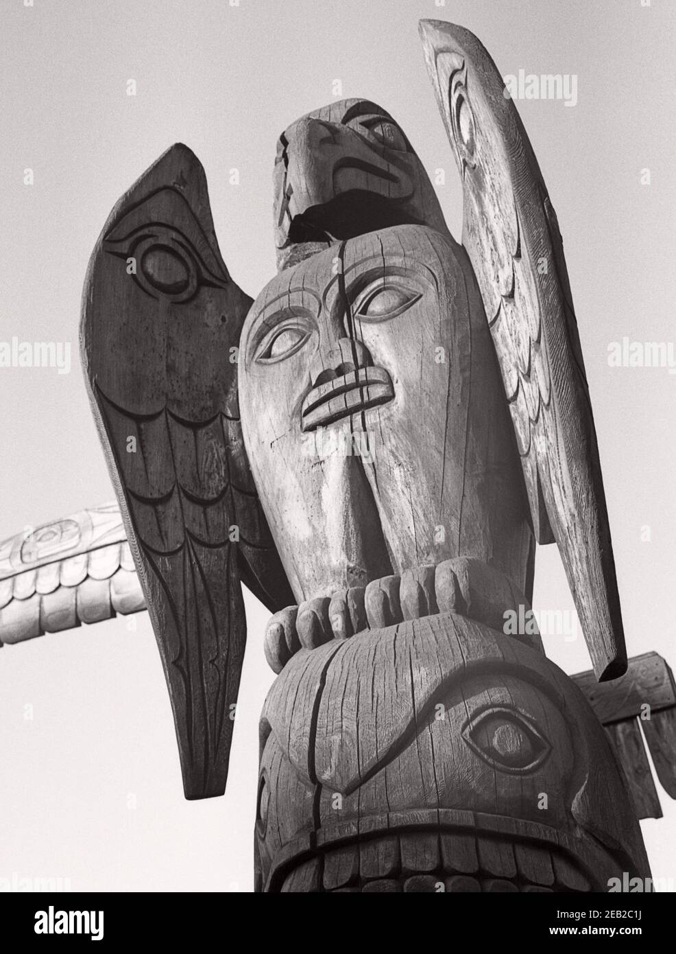 Detail of totem pole Stock Photo