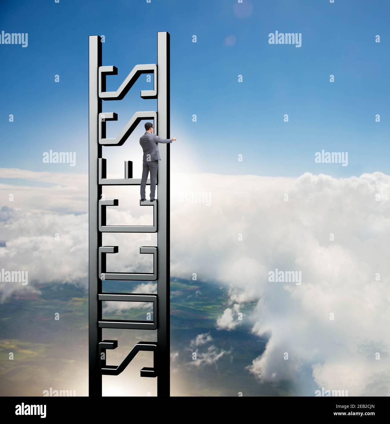 The businessman climbing the career ladder of success Stock Photo - Alamy