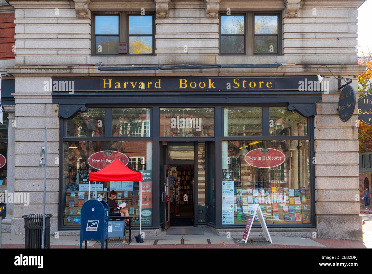 Historic Harvard Book Store at 1256 Massachusetts Avenue next to Old