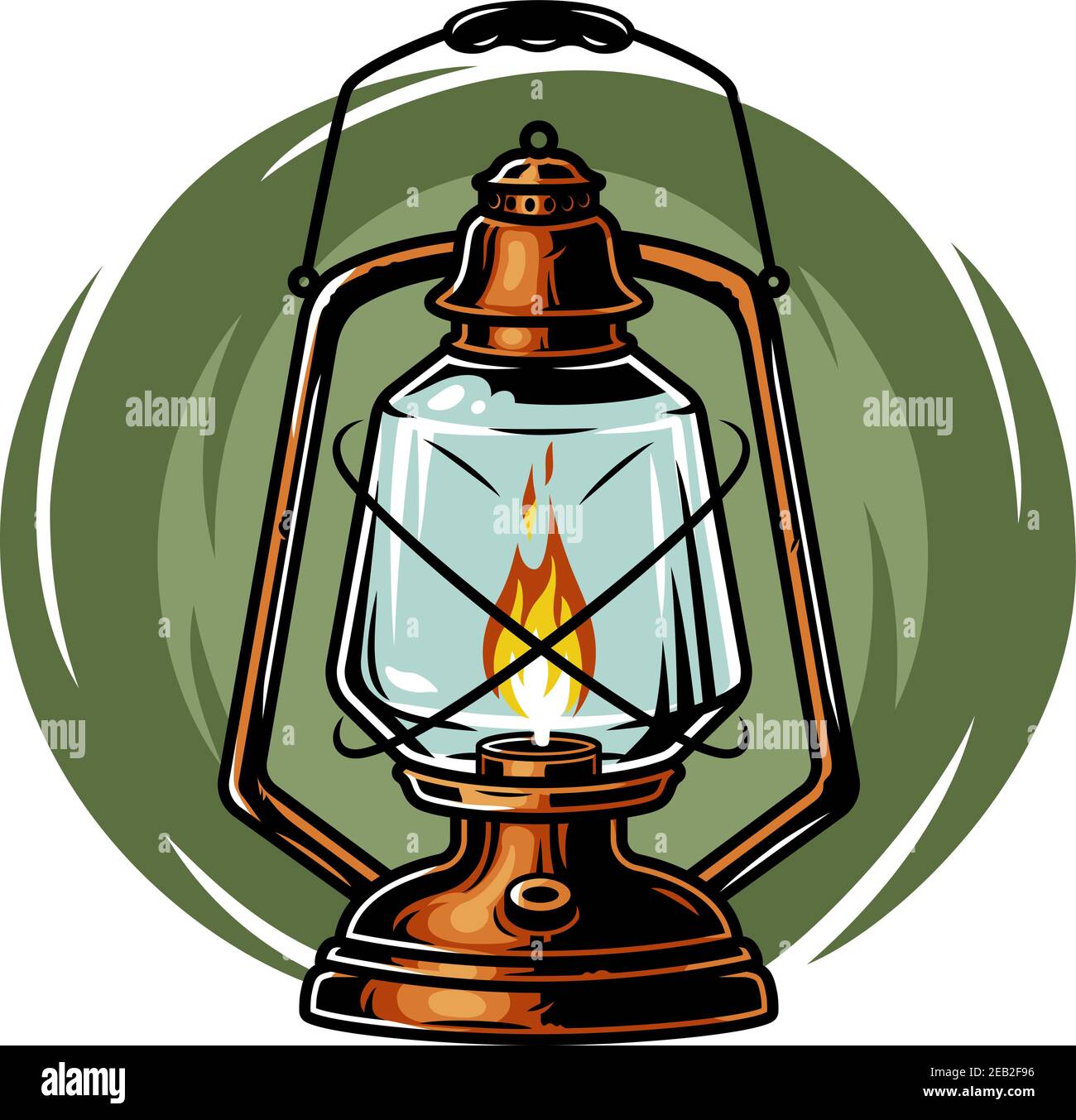 Colored camping kit kerosene lamp old lantern Stock Vector Image & Art