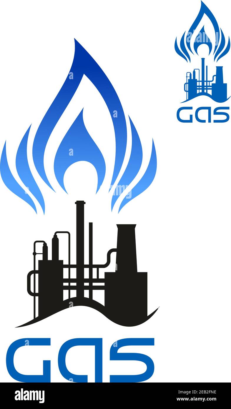 Gas oil flare at refinery Stock Vector Images - Alamy