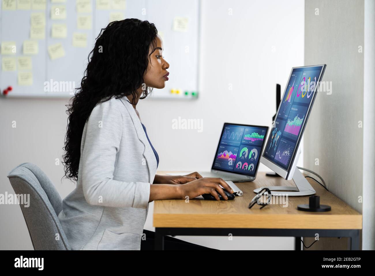 Business Analyst Woman Using Computer Data Tech Stock Photo Alamy