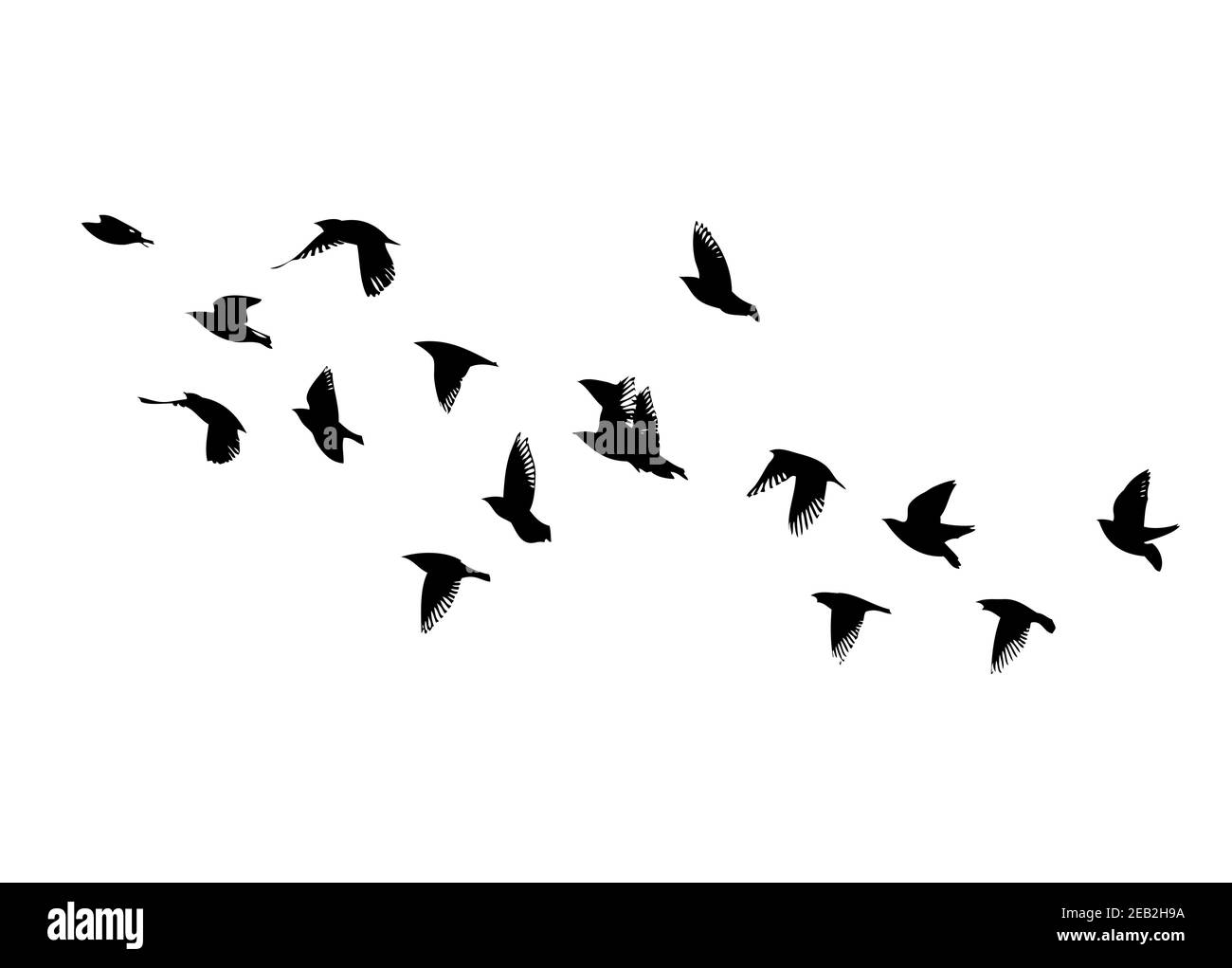 A flock of flying birds. Vector illustration Stock Vector Image & Art ...