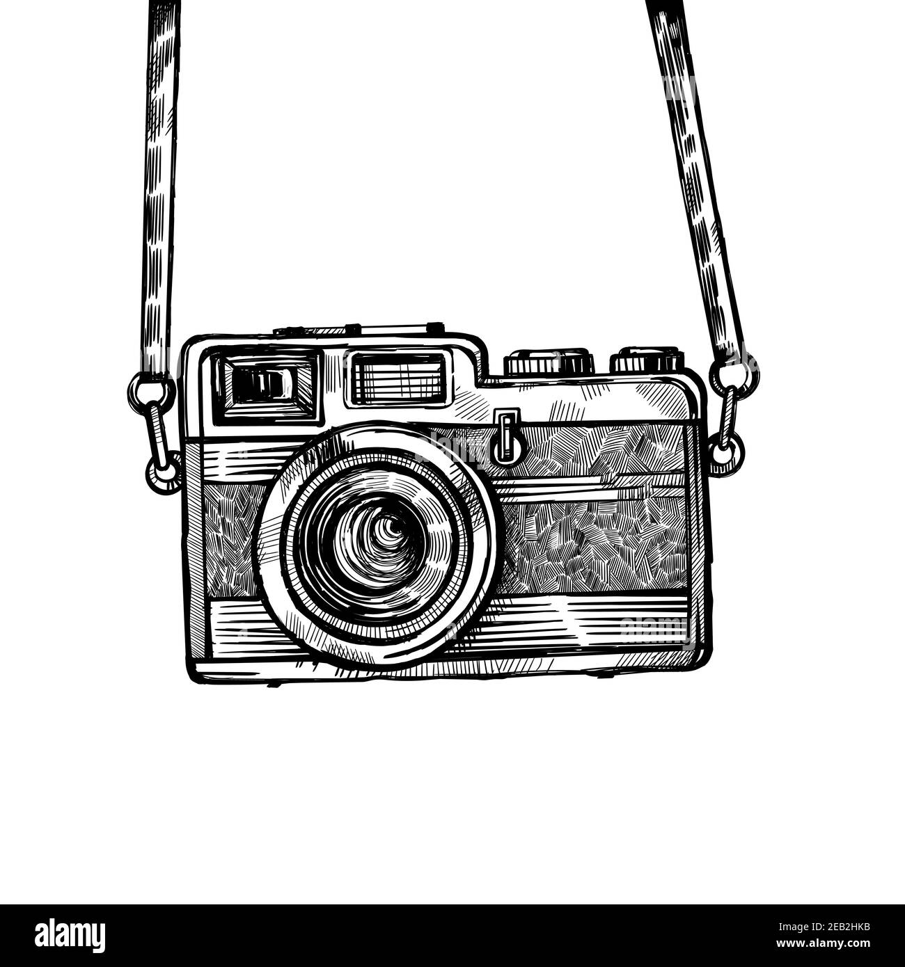 Retro sketch vintage old photo camera drawn vector llustration Stock Vector  Image \u0026 Art - Alamy, image size:1300x1390