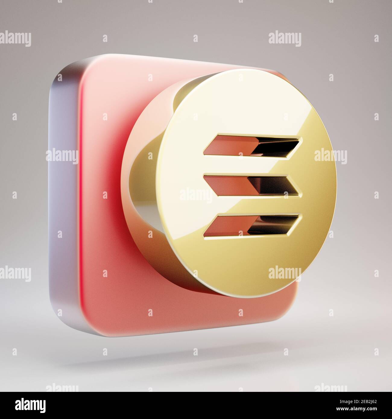 Solana cryptocurrency icon. Gold 3d rendered icon on red matte gold plate  Stock Photo - Alamy