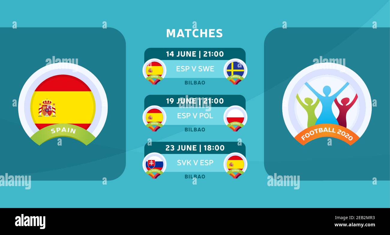 Spain national team Schedule matches in the final stage at the 2020