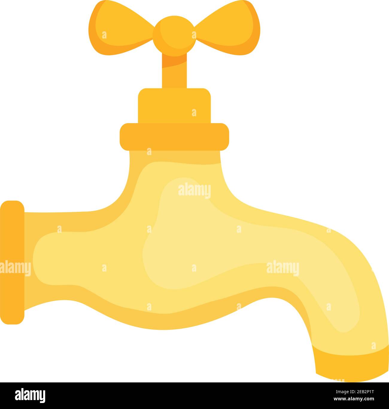 yellow water faucet icon over white background, colorful design, vector illustration Stock