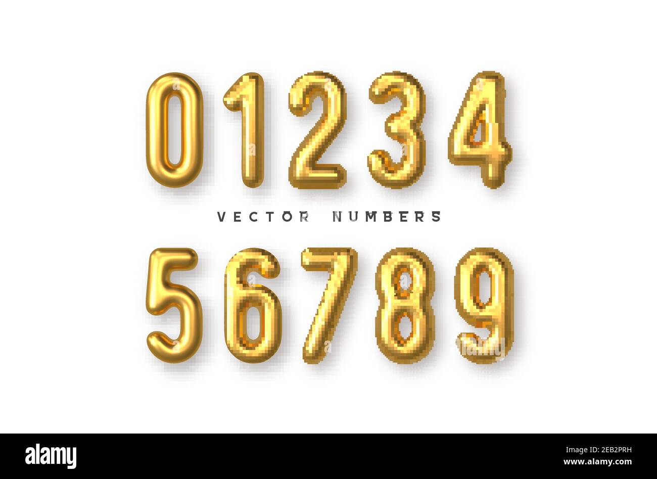 Free Vector  Golden numbers set 3d realistic metal golden font number  1234567890 decoration for banner cover birthday or anniversary party  invitation design