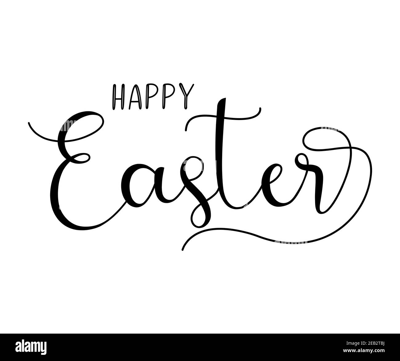 Hand drawn HAPPY EASTER quote as logo. Lettering for greeting card, ad, promotion, poster, flyer, banner. Stock Vector