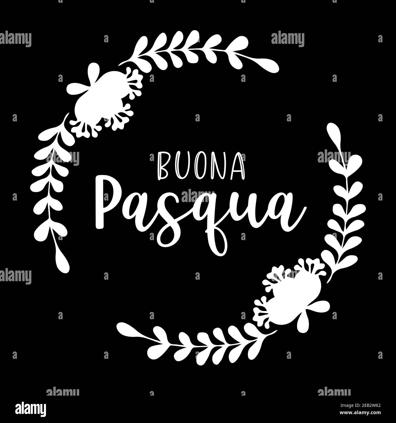 Hand drawn BUONA PASQUA quote in Italian, translated Happy Easter. Lettering for ad, poster, print, gift decoration. Stock Vector