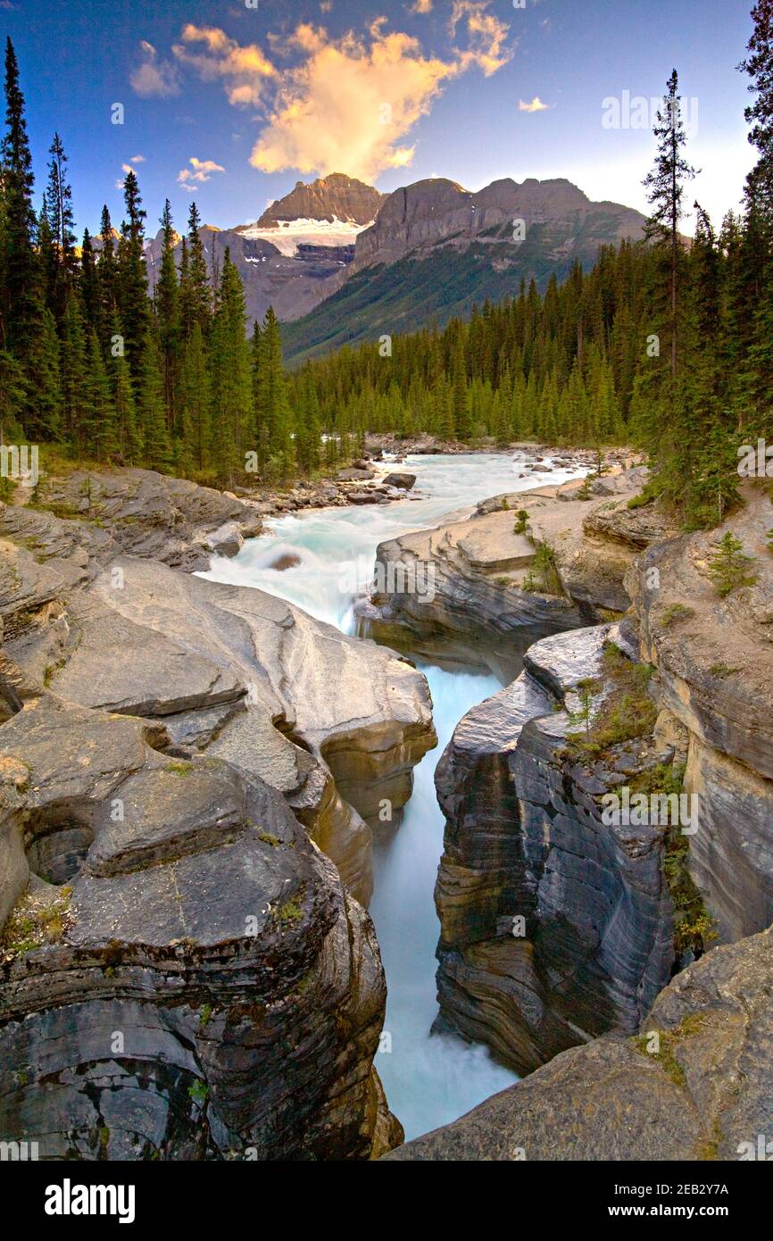 Mistaya Canyon in Banff National Park, Alberta, Canada Stock Photo
