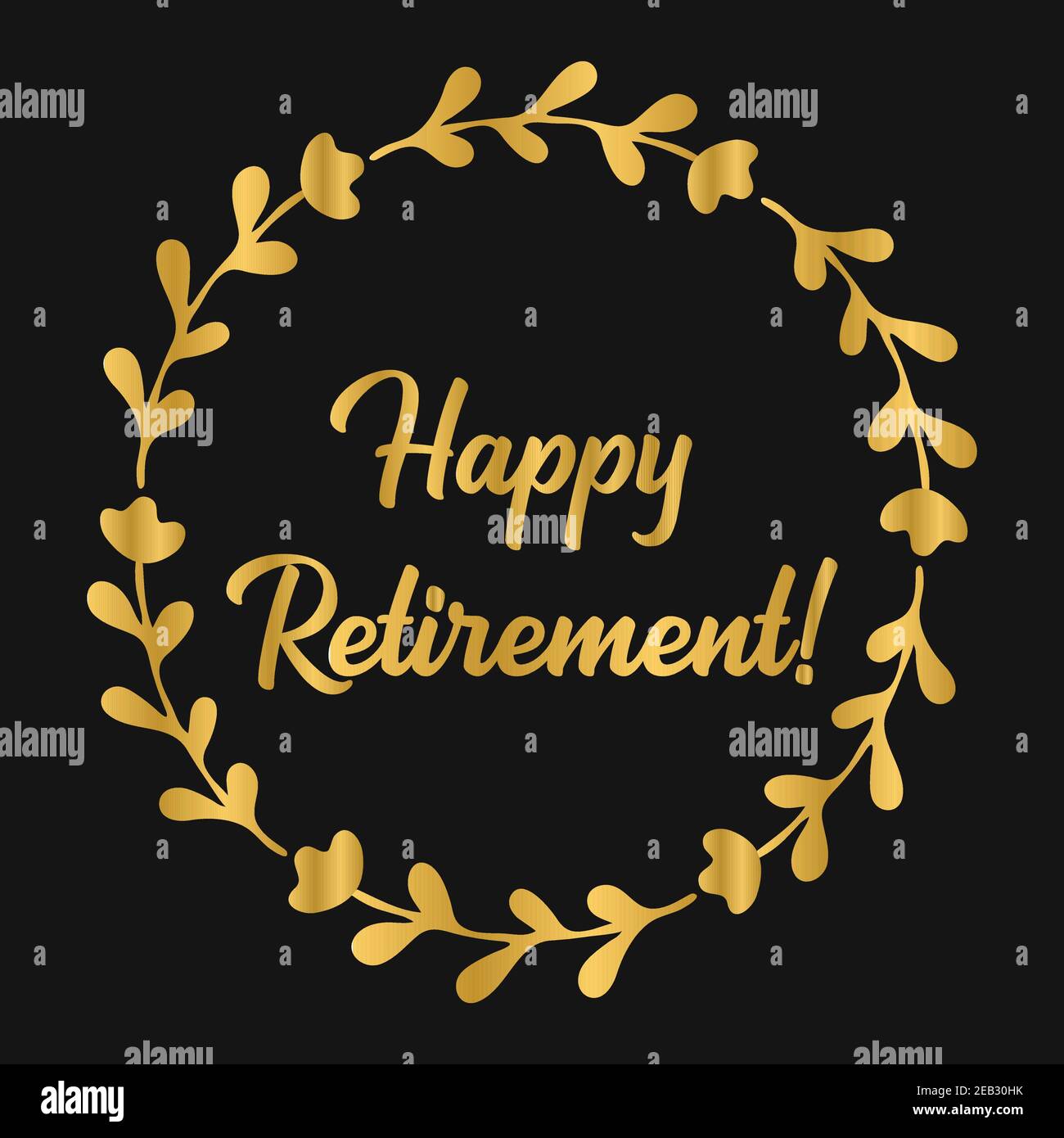 Hand sketched HAPPY RETIREMENT quote in gold. Lettering for poster ...