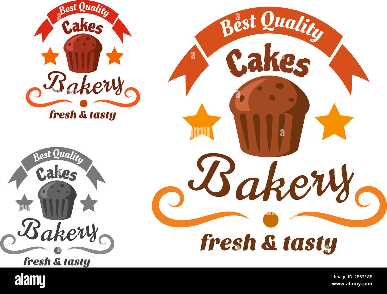 Bakery logo ribbon vintage design hi-res stock photography and images ...