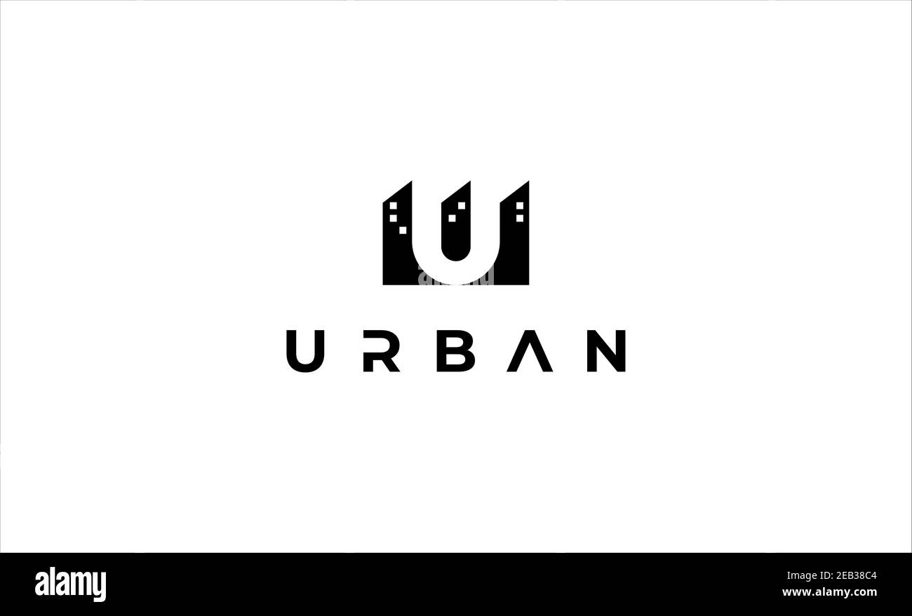 letter U Urban Building Logo Vector Design Illustration Stock Photo - Alamy