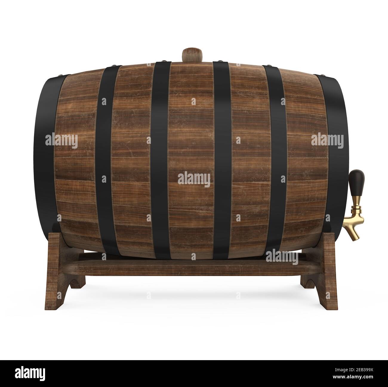 Wooden Barrel with Tap Isolated Stock Photo Alamy