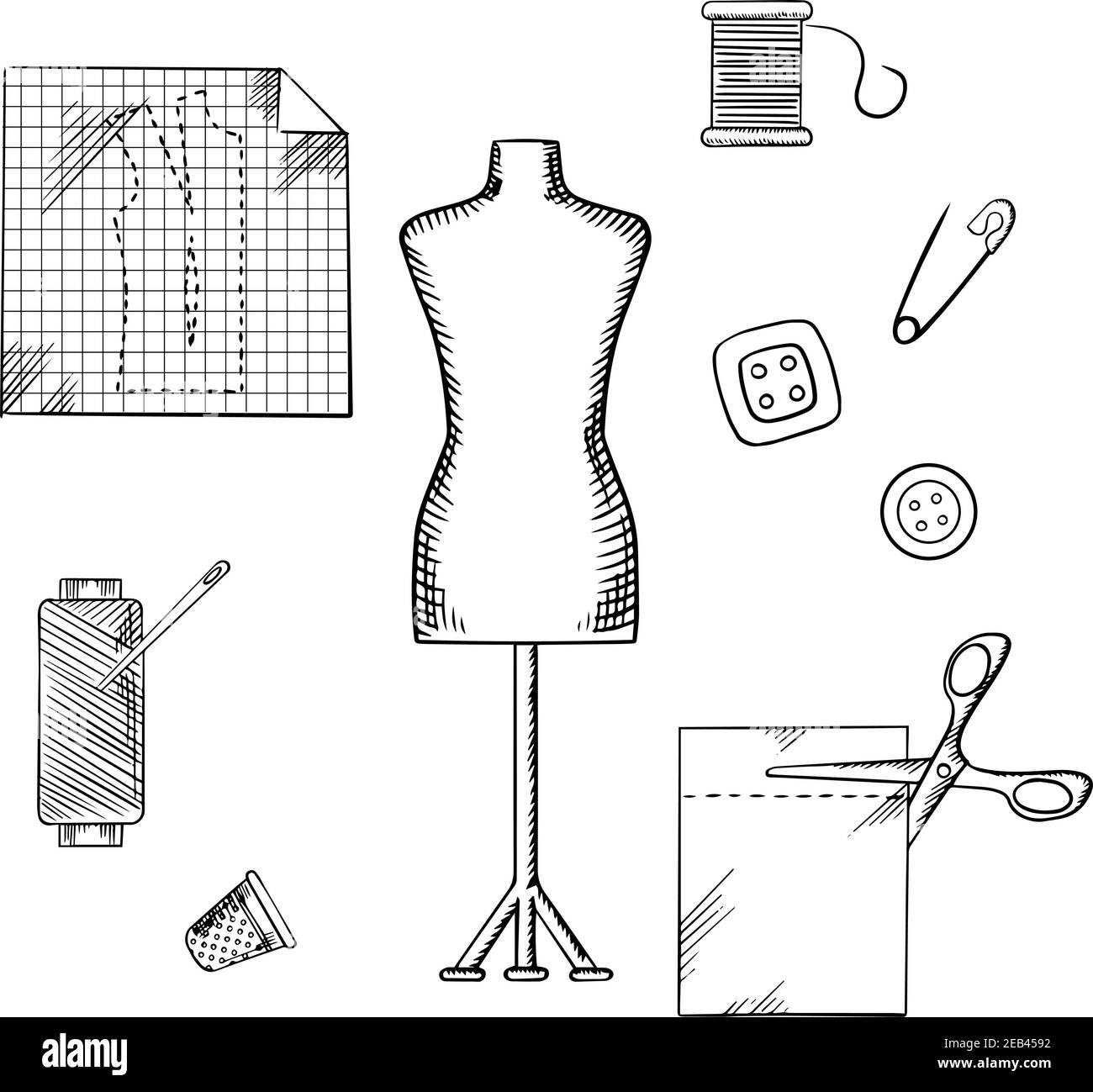 Vintage set of threads Stock Vector Images Alamy