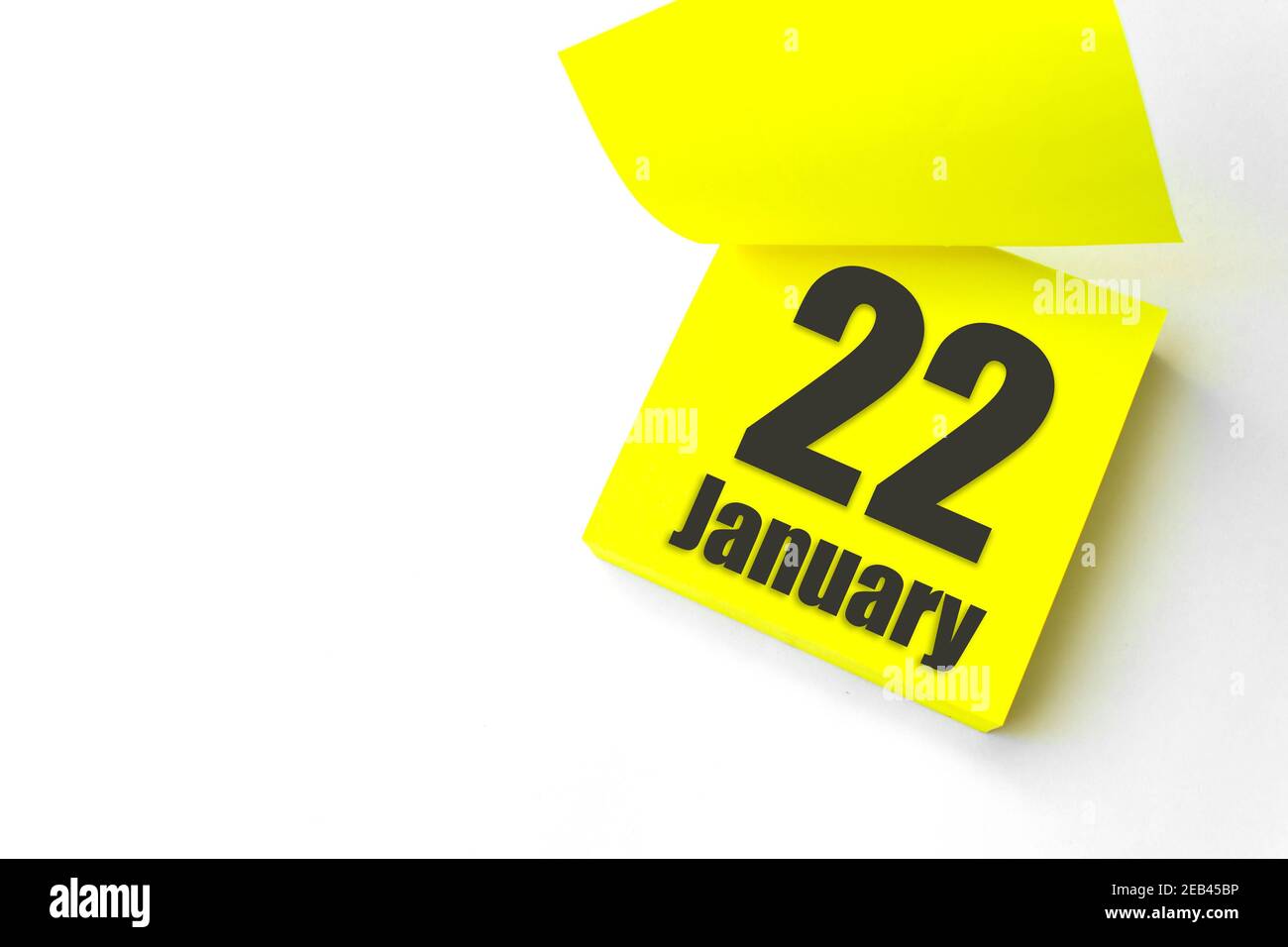 January 22nd Day 22 Of Month Calendar Date Close Up Blank Yellow