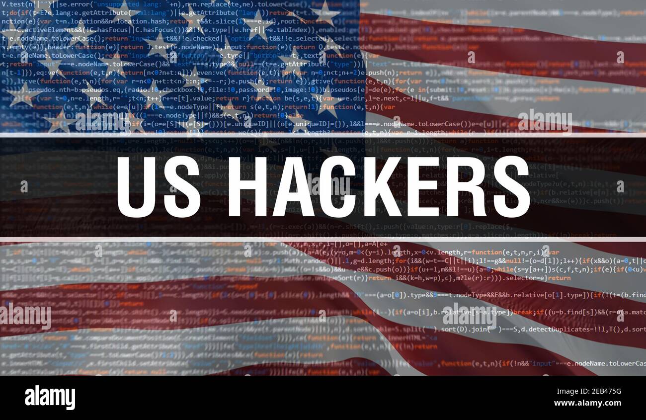 US hackers with Binary code digital technology background. Abstract ...