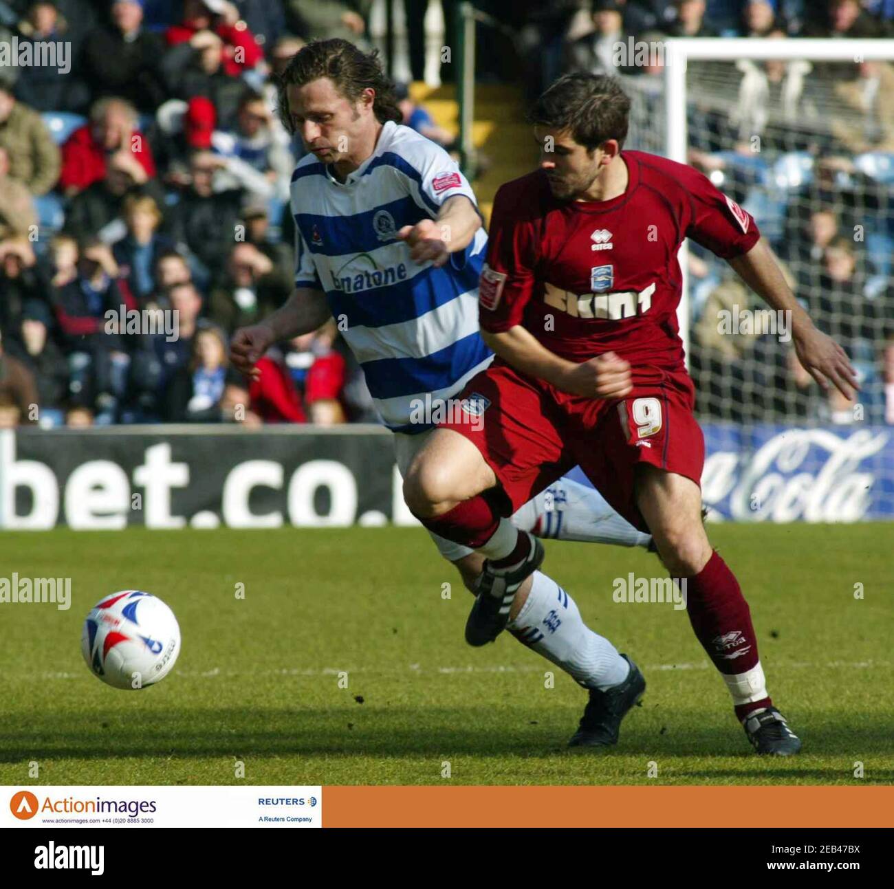 Football Queens Park Rangers V Brighton Hove Albion Coca Cola Football League Championship Loftus Road 18 3 06 Qpr S Gareth Ainsworth In Action With Brighton S Alexandre Frutos Mandatory Credit Action Images