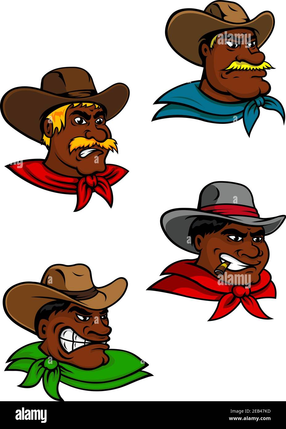 Cartoon western brutal cowboys and sheriff characters for justice, farming  and comics design Stock Vector Image & Art - Alamy