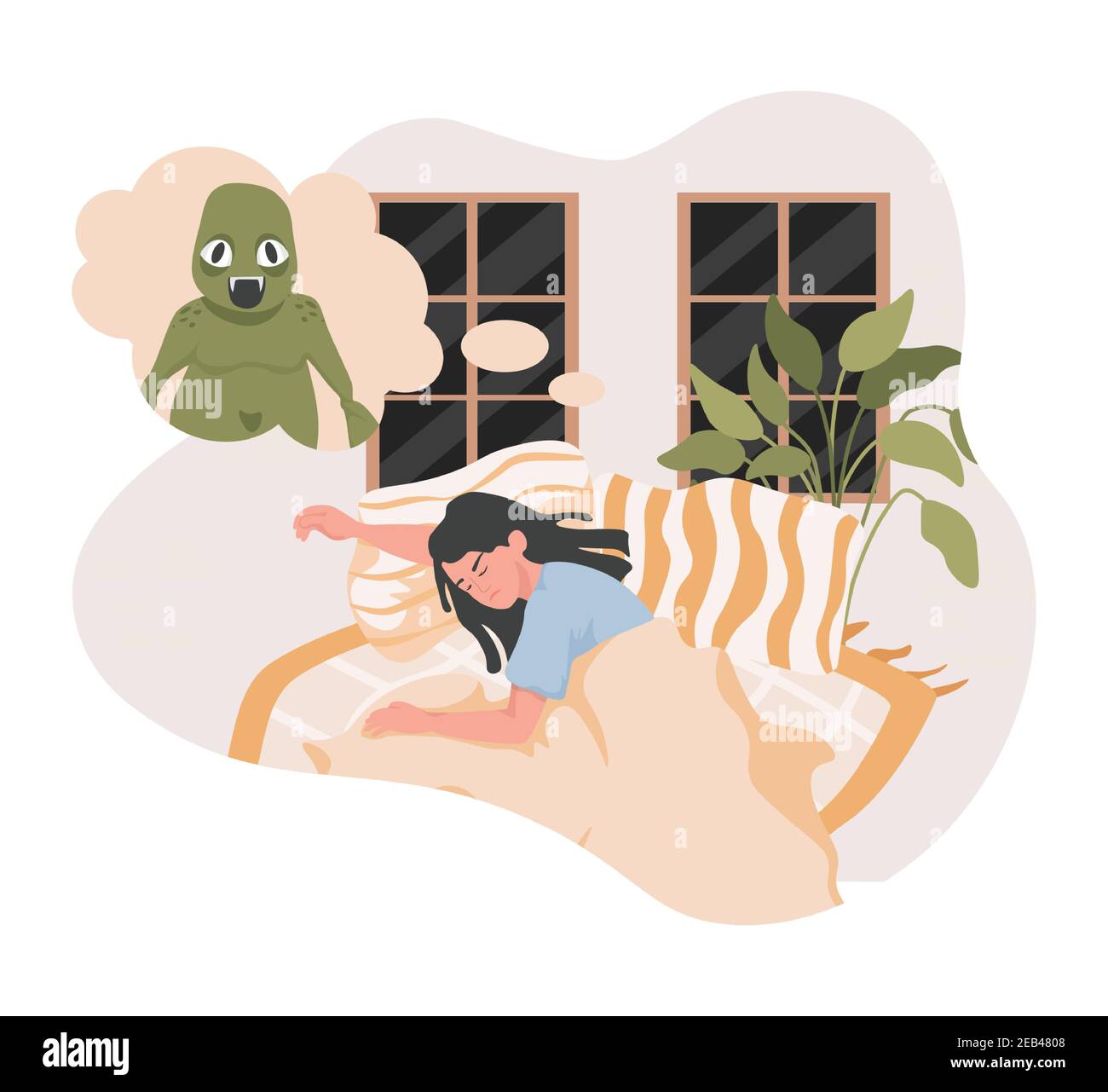 Woman having nightmare Stock Vector Images Alamy