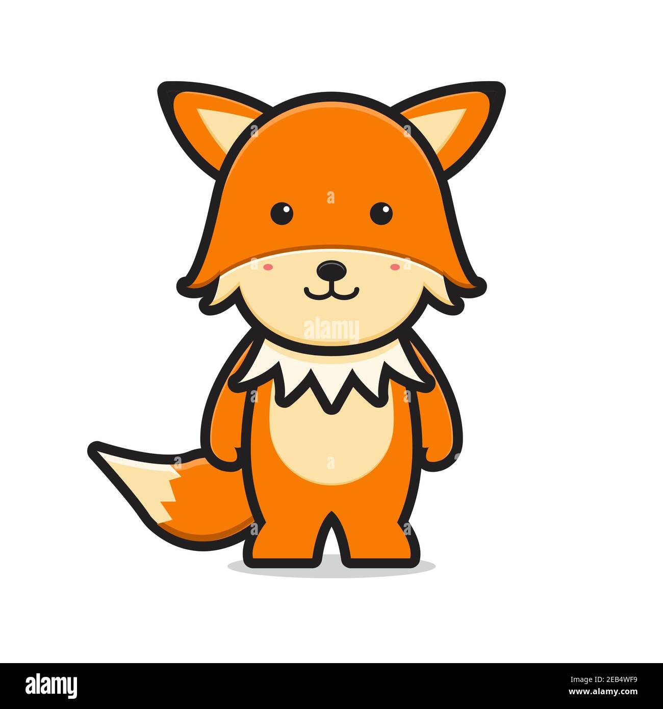 Cute fox mascot character cartoon vector icon illustration. World ...