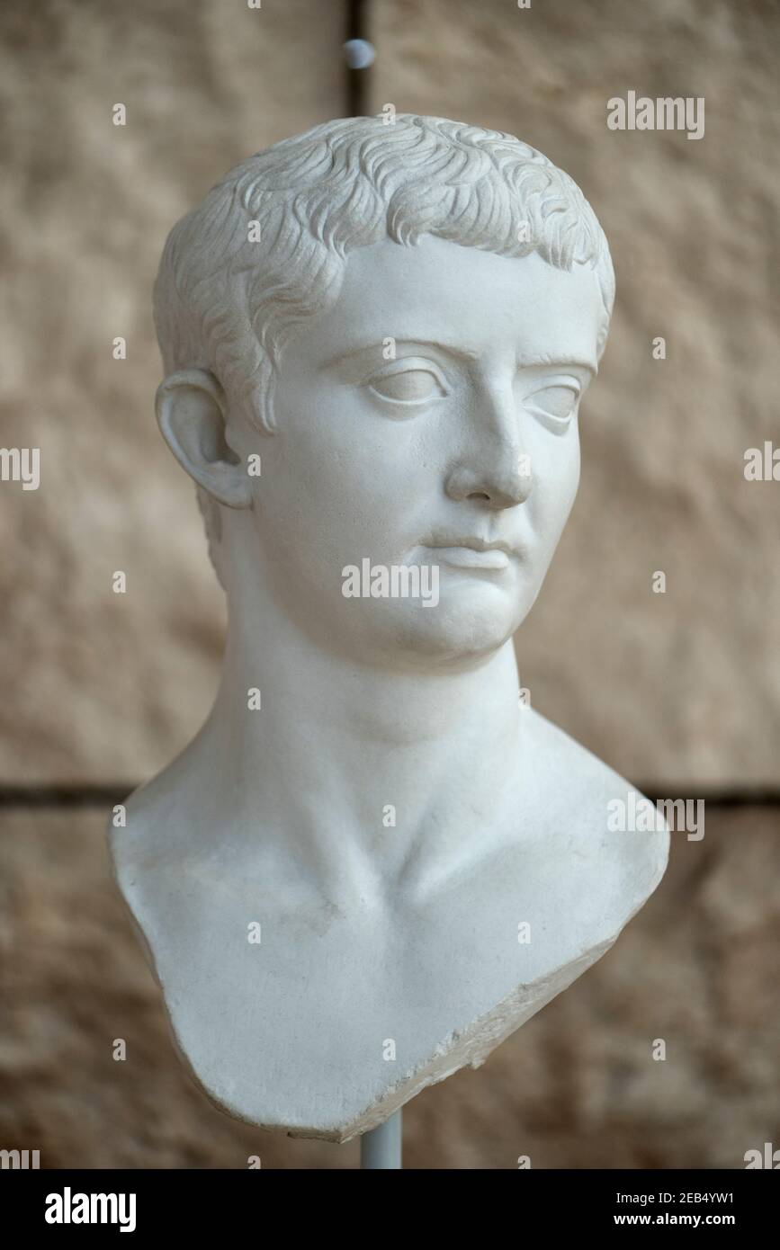 Portrait of Roman emperor Tiberius, Ara Pacis Museum, Rome, Italy