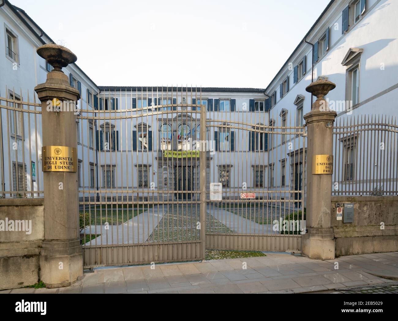 Udine, Italy. February 11, 2020. Antonini palace, the seat of the University of Udine Stock Photo