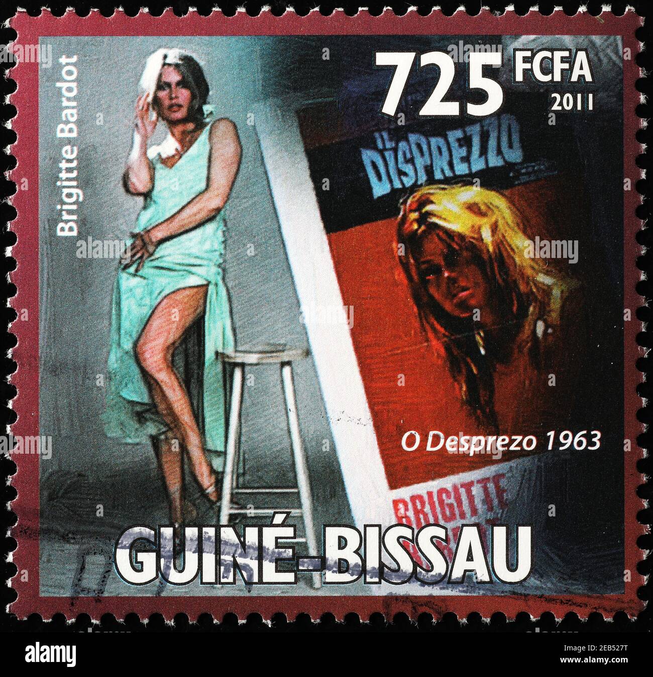 Brigitte Bardot on african postage stamp Stock Photo
