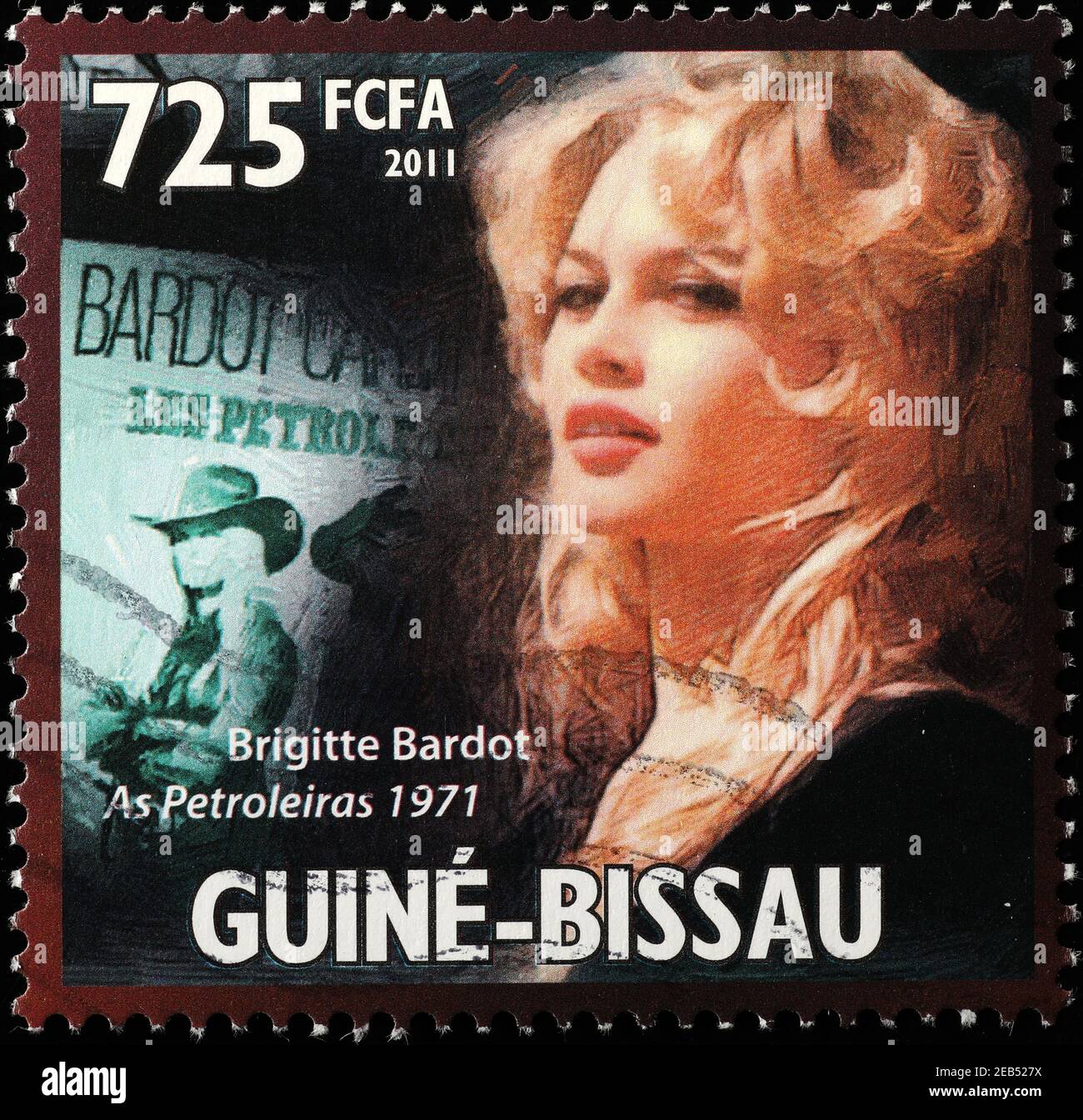 Brigitte Bardot portrait on postage stamp Stock Photo