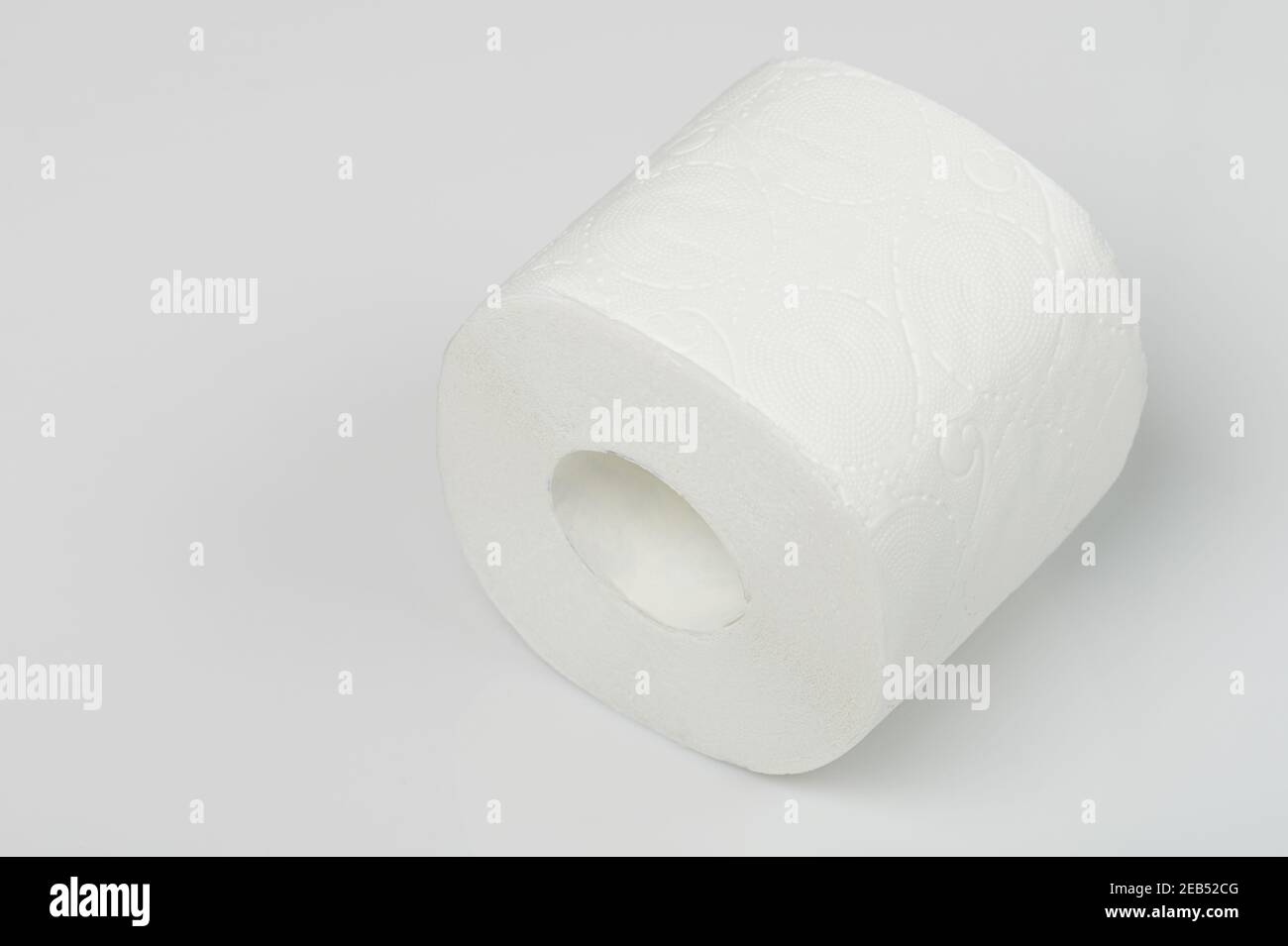 One roll of toilet paper isolated on white studio background Stock Photo