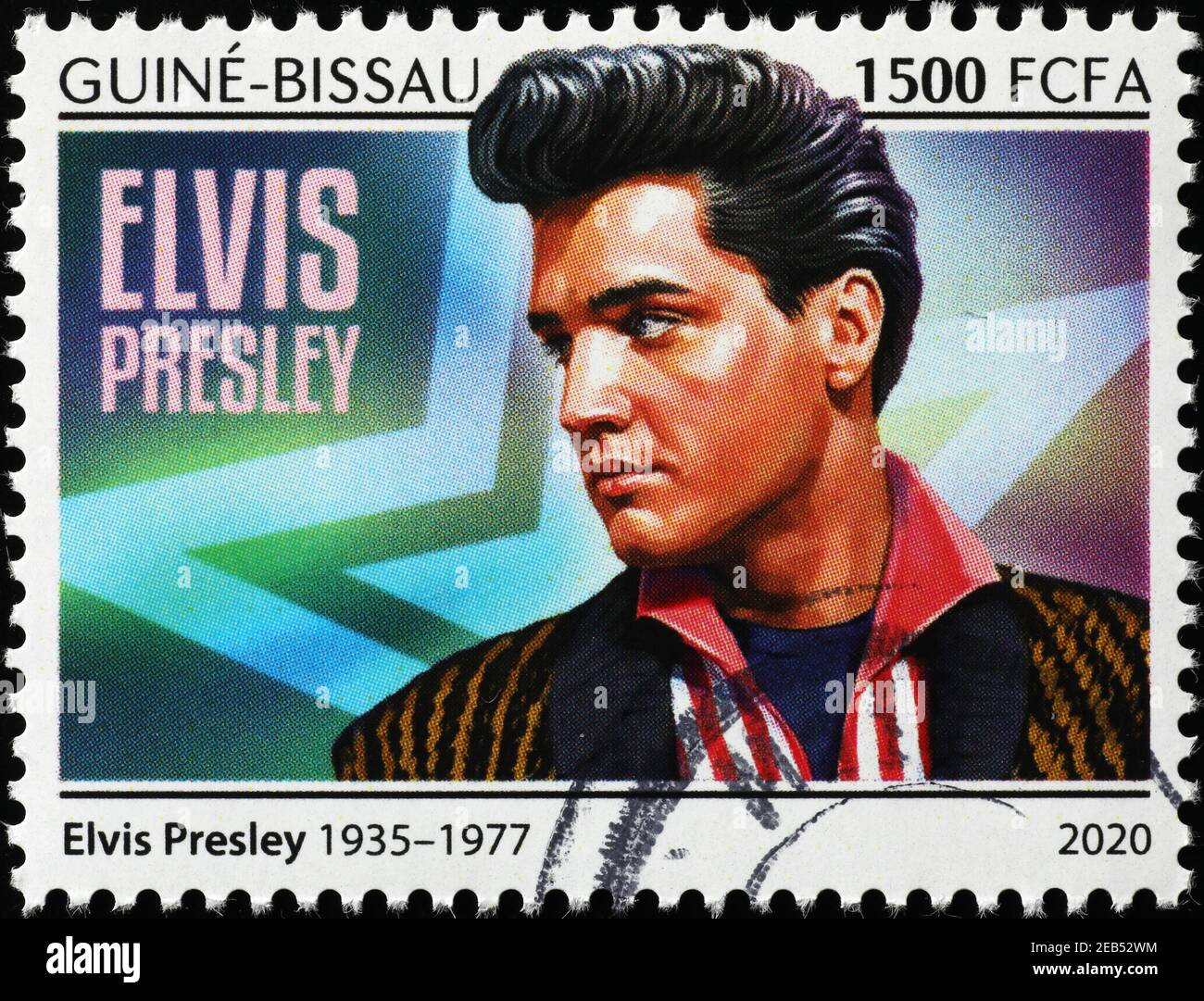 Elvis Presley on stamp of Guinea Bissau Stock Photo