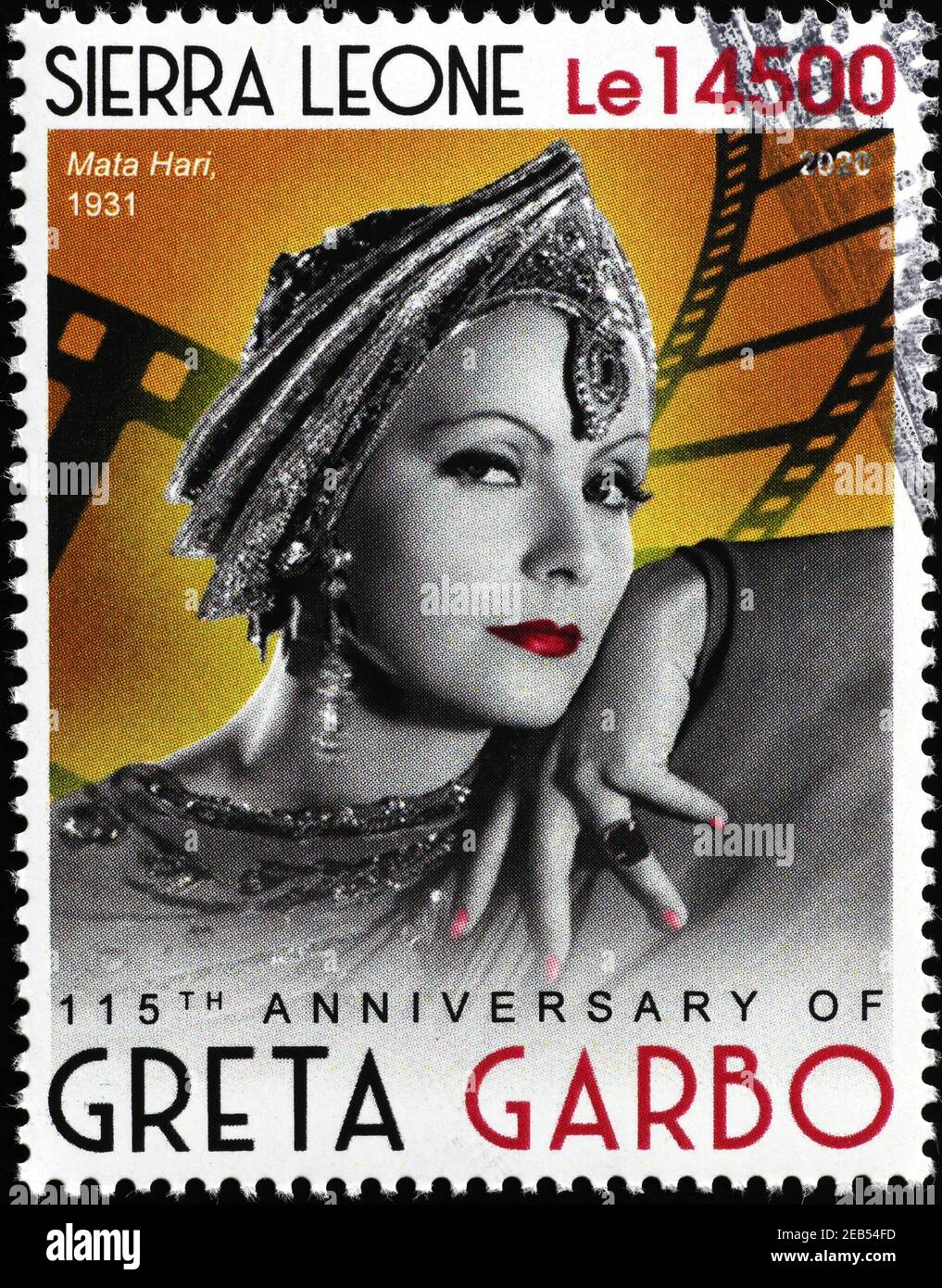 Greta Garbo on african postage stamp Stock Photo