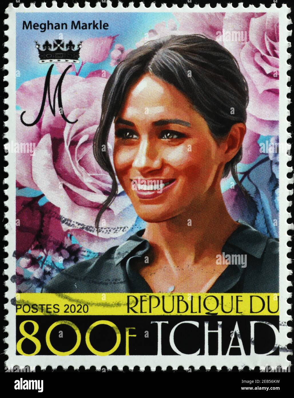 Meghan Markle on african postage stamp Stock Photo